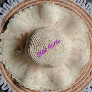 Pearl Lace Summer Beach Hat - Image 5