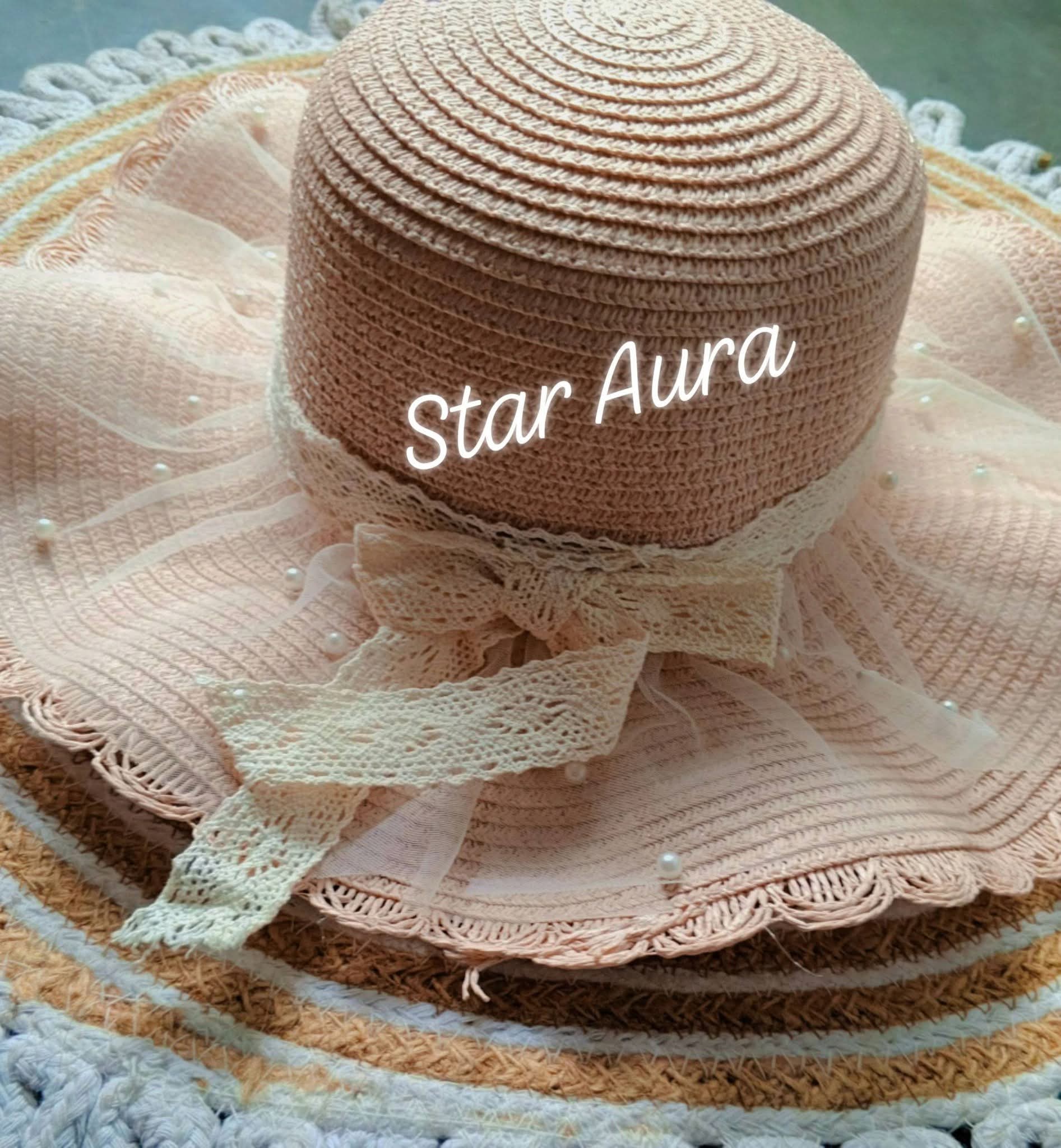 Pearl Lace Summer Beach Hat - Image 6